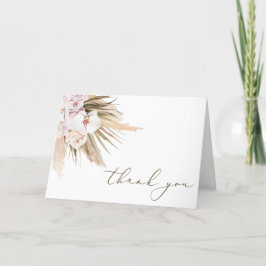 Cartão De Agradecimento Obrigado Grama Pampas Boho