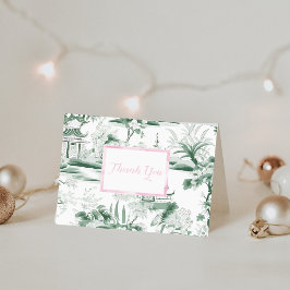 Cartão De Agradecimento Obrigado Green Chinoiserie Foled Card