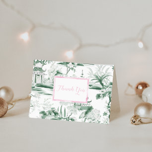 Cartão De Agradecimento Obrigado Green Chinoiserie Foled Card