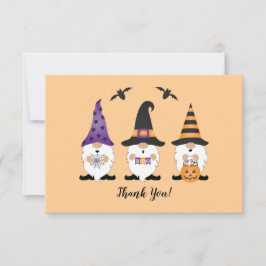 Cartão De Agradecimento Obrigado Halloween Gnomos Purple Orange