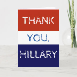 Cartão De Agradecimento Obrigado Hillary Red White e Blue