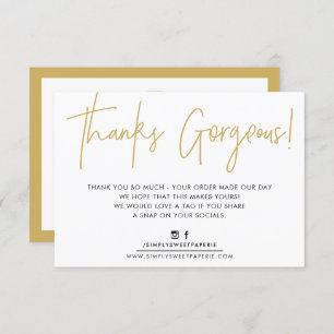 Cartão De Agradecimento OBRIGADO INSERIR o ouro casual moderno