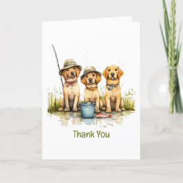 Cartão De Agradecimento Obrigado Labrador Retriever Cães Pescar