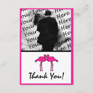 Cartão De Agradecimento Obrigado liso da foto do flamingo cor-de-rosa voc