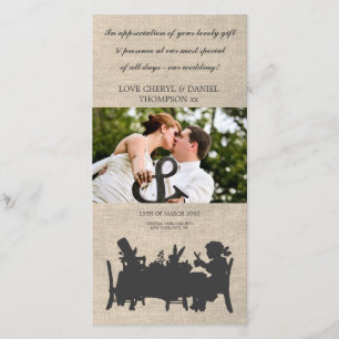 Cartão De Agradecimento Obrigado louco do casamento do tea party dos