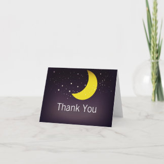 Cartão De Agradecimento Obrigado Lua e Estrelas