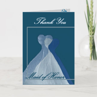 Cartão De Agradecimento OBRIGADO, Madrinha de casamento - Blue Gown