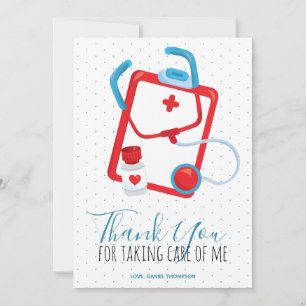 Cartão De Agradecimento Obrigado Médico Stetoscope Pílulas Enfermeiro Médi
