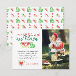 Cartão De Agradecimento Obrigado Melão | Obrigado Melancia de Aniversário