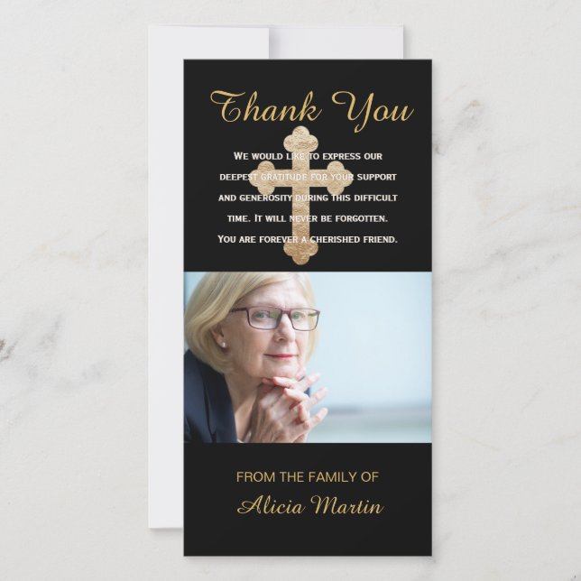 Cartão De Agradecimento Obrigado memorável da simpatia da foto você cruz (Frente)