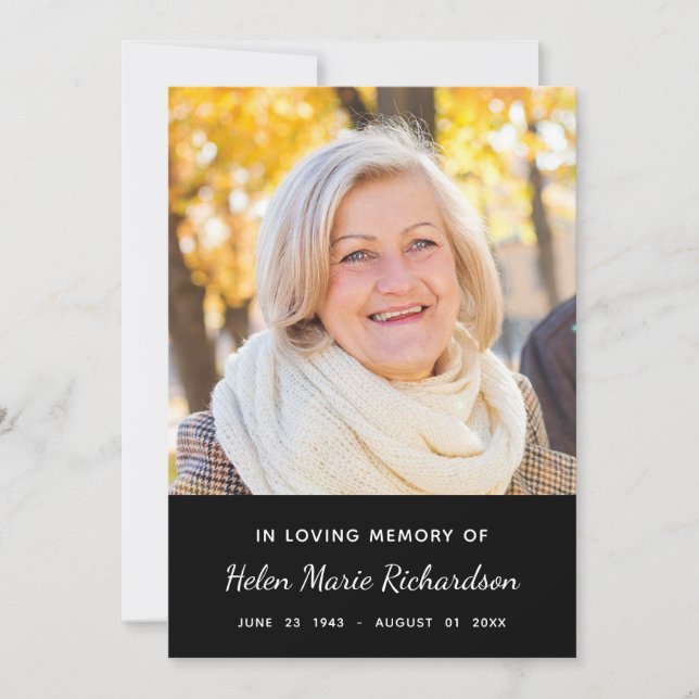 Cartão De Agradecimento Obrigado memorável simples da simpatia da foto (Frente)