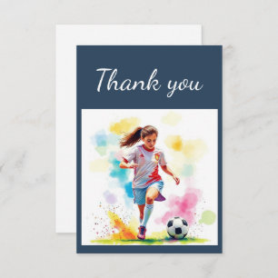 Cartão De Agradecimento Obrigado Meninas Treinador De Jogadores De Futebol