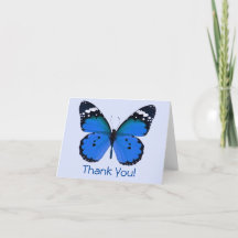 Obrigado! Mensagem Personalizada Borboleta Azul
