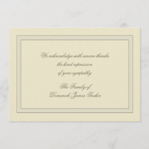 Cartão De Agradecimento Obrigado mergulhado do falecimento você Notecard