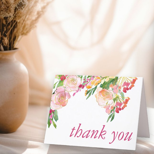 Cartão De Agradecimento Obrigado Mexicano Fiesta Flowers Black Folheed Car (Thank You card from my Floral Chic Quinceanera Collection
)