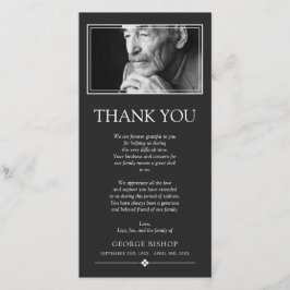 Cartão De Agradecimento Obrigado minimalista cinzento da simpatia da foto