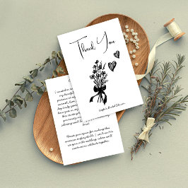 Cartão De Agradecimento Obrigado minimalista de desenho escrivado à mão