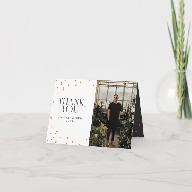 Cartão De Agradecimento Obrigado moderna de bolsa mensageifesta de anivers (Frente)