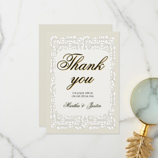 Cartão De Agradecimento Obrigado moderno elegante e personalizado você tem (Frente/Verso In Situ)