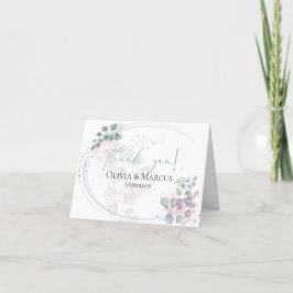 Cartão De Agradecimento Obrigado | Moderno Folhagem de Eucalipto em Aquare