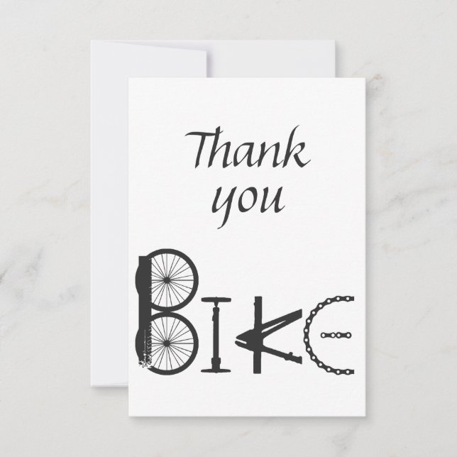 Cartão De Agradecimento Obrigado Motivational Biking Words Bike Parts (Frente)