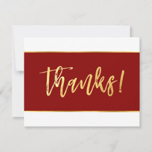 Cartão De Agradecimento OBRIGADO na moda burgundy, moderno, escrevendo de