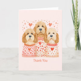 Cartão De Agradecimento Obrigado Namorados Cachorros De Goldendoodle
