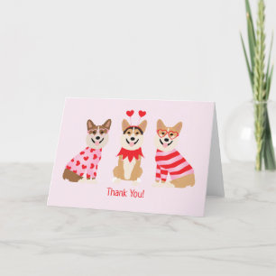 Cartão De Agradecimento Obrigado Namorados Pembroke Welsh Corgi Dogs