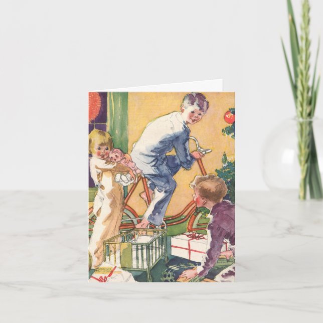 Cartão De Agradecimento Obrigado Natal Antigo (Frente)