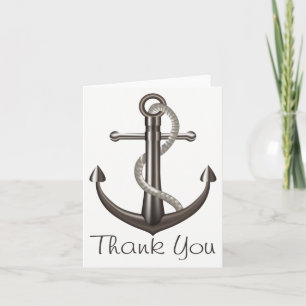 Cartão De Agradecimento Obrigado Náutico Âncora de Navio Casamento Marinhe