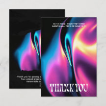 Obrigado Neon Líquido Vibrante Groovy Holográfico