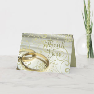 Cartão De Agradecimento Obrigado no Casamento (Cor Personalizável!)