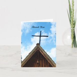 Cartão De Agradecimento Obrigado Nota, Antiga Igreja, Dentro Vazio