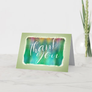 Cartão De Agradecimento obrigado nota carta elegante aquarela arte verde