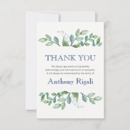 Cartão De Agradecimento Obrigado Nota Funeral Card Greenery Suite