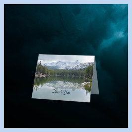 Cartão De Agradecimento Obrigado Nota Placa, Montanhas, Lago, Dentro Vazio