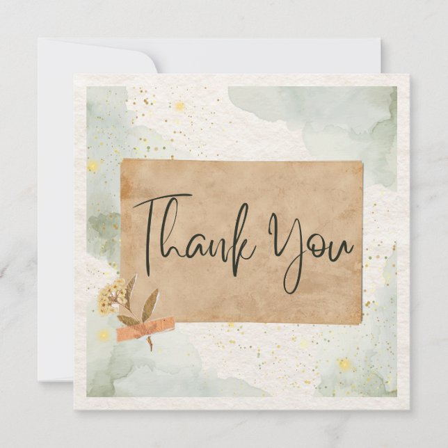 Cartão De Agradecimento Obrigado, Notecard Quadrado (Frente)