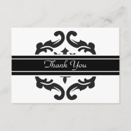 Cartão De Agradecimento Obrigado Notelets em Na moda Black & White Damask