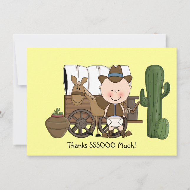 Cartão De Agradecimento Obrigado ocidental do pônei bonito do cavalo do (Frente)