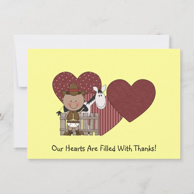 Cartão De Agradecimento Obrigado ocidental do pônei bonito do cavalo do (Frente)