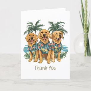 Cartão De Agradecimento Obrigado Ouro Retriever Cães Camisa Havaiana