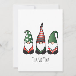 Cartão De Agradecimento Obrigado Padrão Gnome de Natal