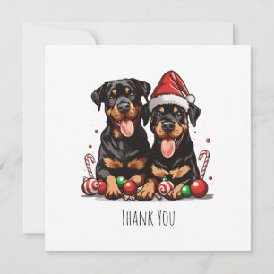 Cartão De Agradecimento Obrigado Papais noeis De Cachorro Rottweiler De Na