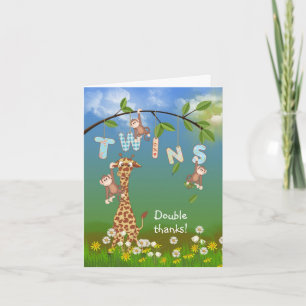 Cartão De Agradecimento Obrigado para o chá gêmeo