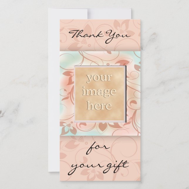 Cartão De Agradecimento Obrigado para o presente - marrom (Frente)