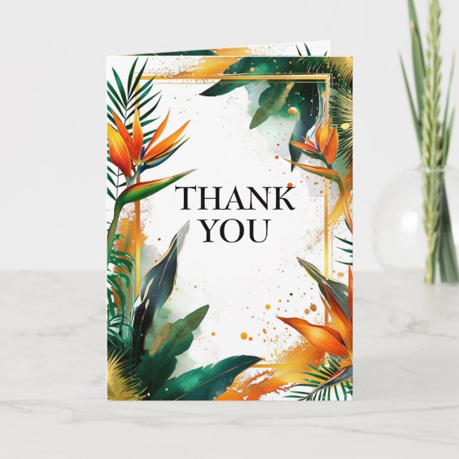 Cartão De Agradecimento Obrigado Pássaros verticais da Felicidade do Paraí (Frente)