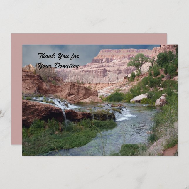 Cartão De Agradecimento Obrigado pela doação, cachoeiras não estragadas (Frente/Verso)
