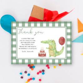 Cartão De Agradecimento Obrigado pela festa de aniversário do crocodilo