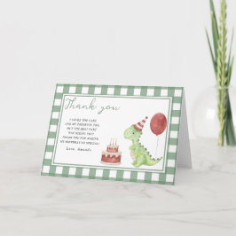 Cartão De Agradecimento Obrigado pela festa de aniversário do dinossauro f