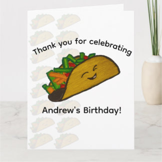 Cartão De Agradecimento Obrigado pela Festa de Taco